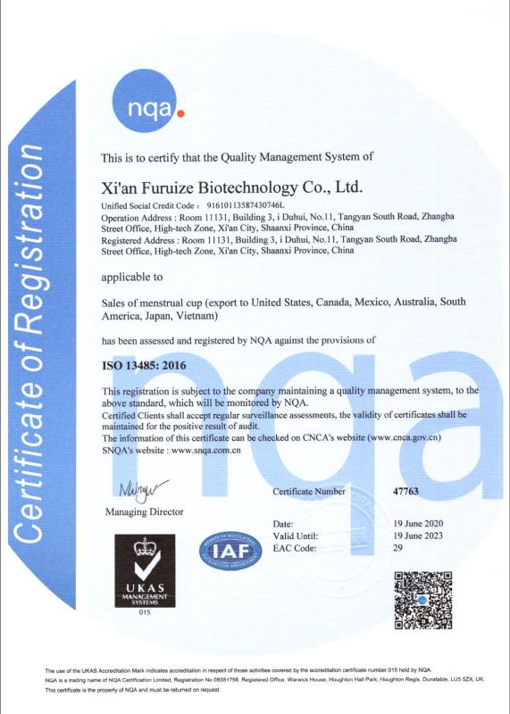 ISO13485 - Xi'an Furuize Biotechnology Co., Ltd.