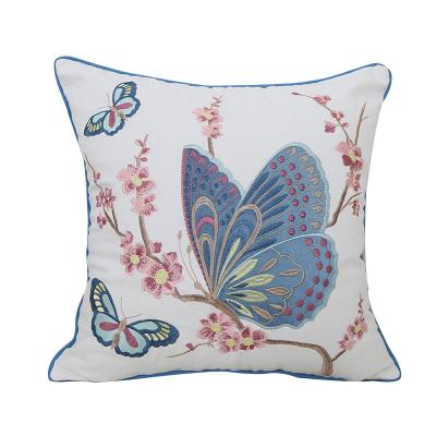 China 18X18 Butterfly Birds Dragonflies Parrots Anti-Static Embroidery Tile Covers Case Boho Car Decoration Home Cushion Cover for sale