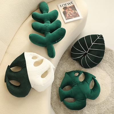 China 2022 New Anti-static Cute 3D Leaves Leaf Plant Stuffed Suculent Shaped Decorate Plush Soft Tile Home Back Cushion for sale