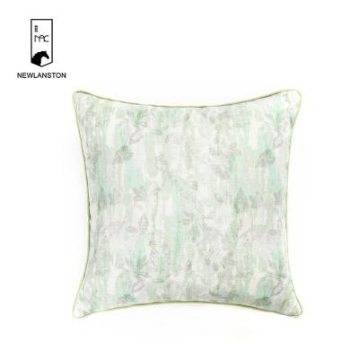 China 45X45cm Tropical Plant PORTABLE Canvas Printed 18*18In Cushion Covers Light Green Home Decorative Tile Case Cover for sale