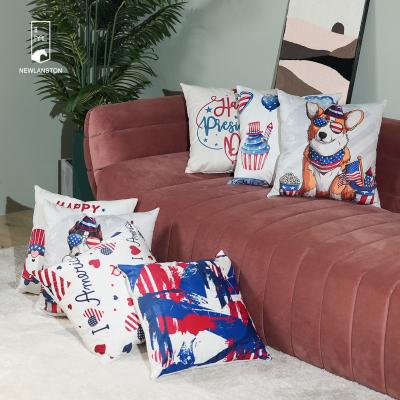 China Independence Day Folded Decorative Digital Printing Throw Pillow Covers Customized Cardboard Printing Pillow Cases for sale