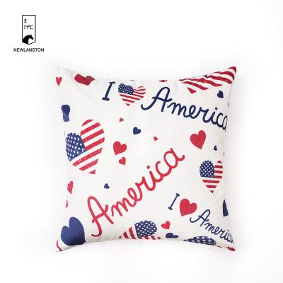 China NEW 2022 American Flag Folded Classic Style Digital Printing Cushion Cover Velvet Tile Cases For Festival for sale