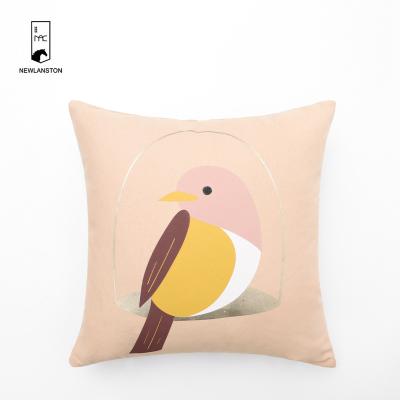 China Wholesale High Quality Cute Birds Printed Throw Pillow Case Recycled Cotton Easter Day Cushion Cover Anti-Static for sale