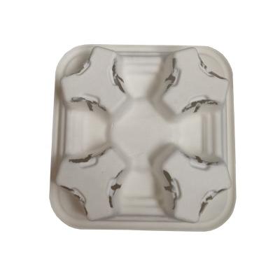 China 4 Cup Holder Cup Holder Biodegradable Paper Biodegradable Tray for sale