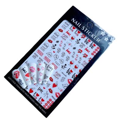 China 2022 2D New Arrival Valentine's Day Fashion Nail Sticker Decals F627-F628 For Nail Art Decorations for sale