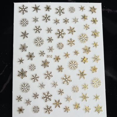 China 2021 Strong Nail Art Design Nail Decals 3D Christmas Self Sticking Snow Nail Stickers Decorations Art Stickers Decals for sale