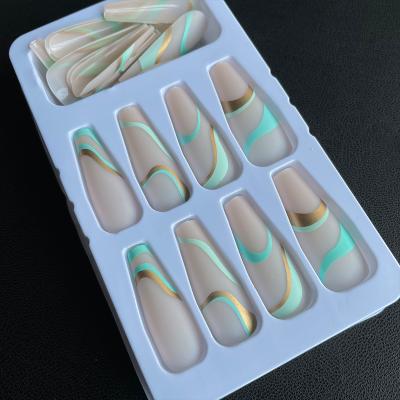 China Design OEM ODM Private Label Extra Long Full Coverage Press On Nails Press On Coffin Nails for sale