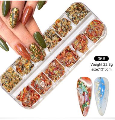 China New Arrival 12 Pcs Set Nice Nail Decoration Colorful Nail Decoration Nail Foil Set for sale