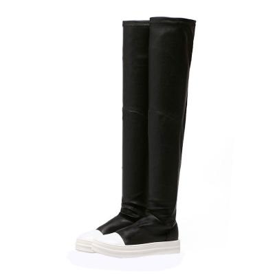 China Deodorization Thigh High Sock Sneakers boots 2023 Over the knee Black long leather Stocking designer women Sneaker Boots shoes for women for sale