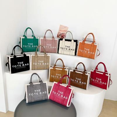 China PORTABLE New Trend Fashion Suede Leather Designer Brands Luxury Handbags Ladies Crossbody Large The Tote Bag Women's Tote Bags for sale