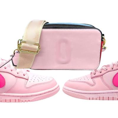 China PORTABLE NK sneaker and purse set 2023 Luxury Designer matching handbag shoe set Women Snapshot CrossBody tote Bag with shoes sneaker for sale