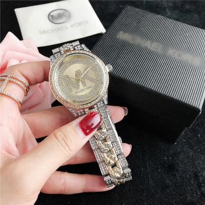 China Non-Specific Businessman Steel Gentlemen Watch Clone Premium Woman Diamond Bezel Watch Gold Quartz Luxury Bling Watches for sale