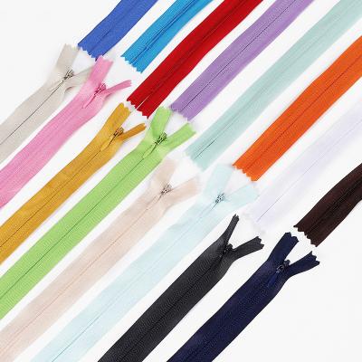 China Viable Factory Customized Length Closed Nylon To Hide High Quality 3# 5 Invisible Zipper Zippers For Clothes for sale