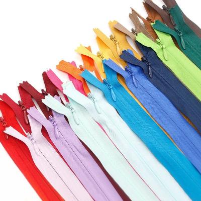 China Wholesale 3# Common Manufacture Selling High Quality Nylon Invisible Zipper L Colored Zippers For Swimwear Dress Pants for sale