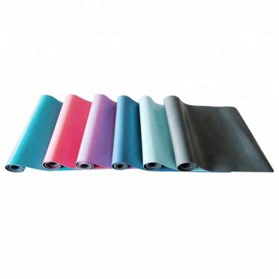 China Anti Slip Eco Friendly PU Natural Rubber Custom Dark Blue Leather Yoga Mat for sale