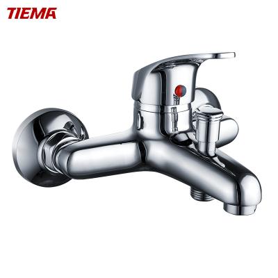 China TIEMA Classic Brass Single Lever Bathtub Faucet Wall Mounted Slide Bar Water Shower Bathroom for sale