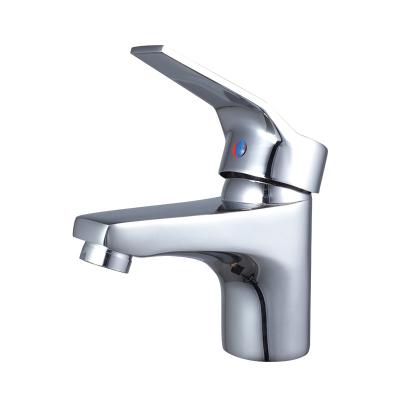 China Metered Faucets Apartment Office Building OEM Backed Water Saving Hot Cold Zinc Basin Faucet Nice Design for sale