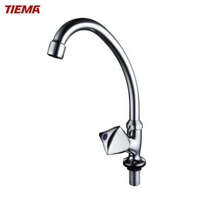 China TIEMA Faucets Simple Design Cheap Price Single Metered Cold Water Zinc Mixer Kitchen Faucets for sale