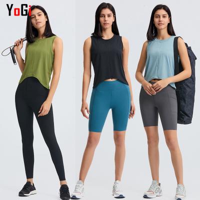 China Good Price Breathable Women Yoga Tank Top Solid Sexy Gym Shorts Invest Sleeveless Shirts Running Blouse for sale