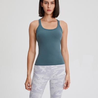 China Ladies Full Y Back Breathable Yoga Racerback Long Tank Top Sets for sale