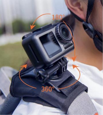 China ABS 360 Degree Rotating Strap Mount Shoulder Backpack Mount for GoPros Hero 10/9/8/7/DJI Osmo Action Camera for sale