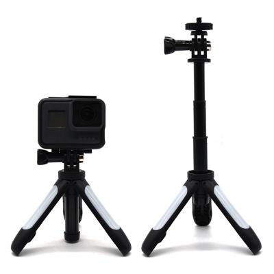 China Hot Selling Portable Mini Tripod Selfie Stick for Gopros and Other Mini Tripod Telescopic Pole Action Cameras for sale