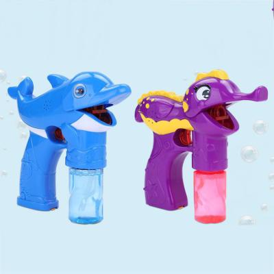 China Plastic Summer Outdoor Kids Toys Cute Outdoor Marine Life Animal Bubble Gun Stick Soap Water Bubble Machine Gun Toys for sale