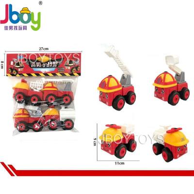 China DIY Assembly Engineering Cardboard Truck Police Car Toys Detachable Intellectual Hand-Eye Coordination for sale