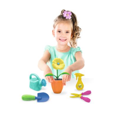 China Solar Dancing Flower Kids Color Flip Flop Flower Diy Solar Changing Flower Planting Toys Butterfly Pretend Garden Play Set for sale