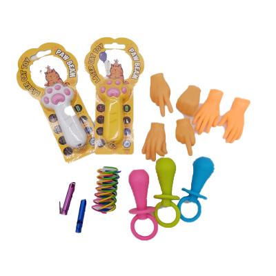 China Cat And Dog Complete Set Viable Dog Toy Laser Teasing Cat Stick Chewing Toy Color Spring Whistle Training Set Interactive for sale