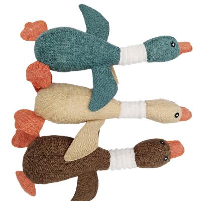 China Viable Dog Pet Toys Squeak Durable Fashion Puzzle Small Plush Flying Goose Interactive Chew Dog Toys Dog Squeaky Toy for sale