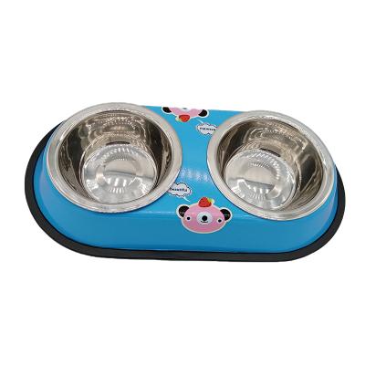 China Double Thorn Anti-Spill Cat Kitten Drinking Water Protect Cervical Cat Pet Bowl Dog Bowl Automatic Cat Bowl for sale