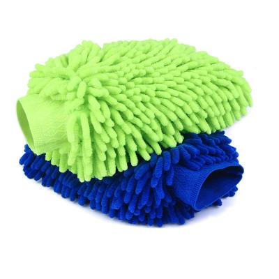 China Eco-friendly Custom Made Microfiber Chenille Car Wash Glove Clean Tool Kits Washing Glove for sale