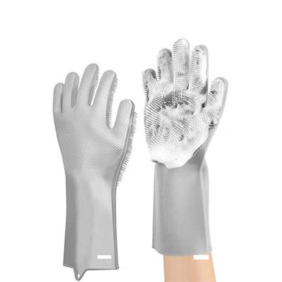 China Bathroom Silicone Rubber Dishwashing Gloves Cleaning Gloves and Sponge Kitchens, Bathrooms, Cars, etc. for sale