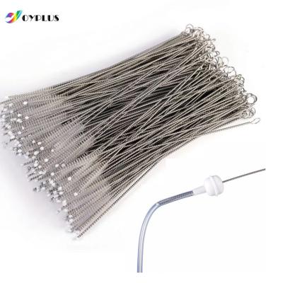 China Sustainable Reusable Stainless Steel Straw Cleaning Brush With Nylon Wire For Kitchen Cleaning for sale