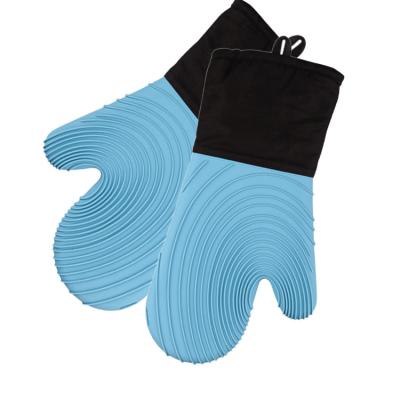 China BBQ Printed Silicone Oven Gloves With Various Color Choices for sale