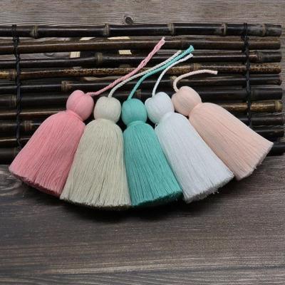 China Sjzmm Modern Factory Price 100%cotton Cotton Tassels Decorative tassel fringe12Cm wholesale for curtain for sale