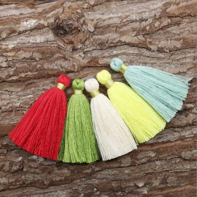 China Modern Popular Sjzmm Cotton Tassel Scarf Fancy Decorative Tassel Fringe 5Cm In Various Color For Home Decoration for sale