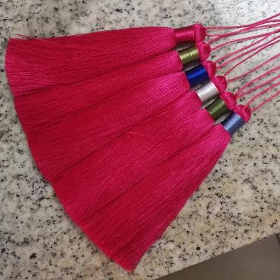 China Free Sample 12cm Mobile Phone Silk Tassel Fringe l For Party Decoration Tassel Garment Head Chain Tassel For Home Decoration for sale