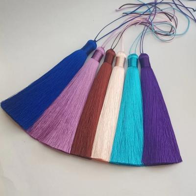 China Mobile Phone Sjzmm Free Sample 12cm Silk Tassel Large Fringe L For Party Decoration Tassel Garment Head Chain Tassel For Home Decoration for sale