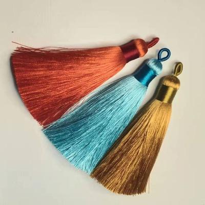 China sjzmm hand made 1000colors high quality for 8cm silk Fringel tassel for party tassel 100% rayon for car fringe silk decoration for sale