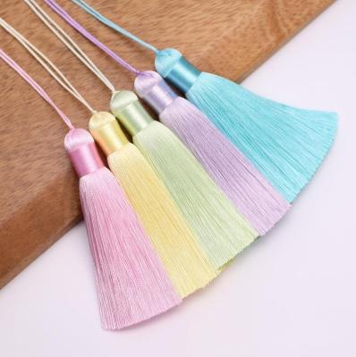 China Sjzmm Free Sample Hand Made Tassels Fringe 8cm Silk Fringel Tassel For Bookmark Tassel 100% Rayon 1000colors Tassels Fringe Decoration for sale