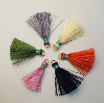 China Sjzmm 2022new Products Mobile Phone Silver Mini Tassel 3cm Silk Tassel Ring For Earring Decoration Head Chain Tassel for sale