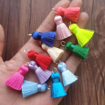 China Sjzmm Free Sample 2022new Products Wholesale Cell Phone Silver Mini Tassel 3cm Silk Tassel Ring For Earring Decoration Head Chain Tassel for sale