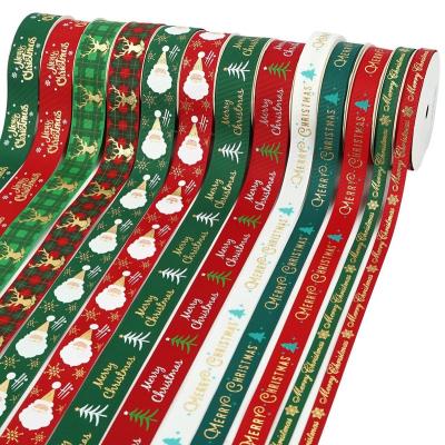 China Luster Sjzmm Factory Price Hot Sales Christmas Ribbon Gift Wrap Ribbon Christmas Festival Decoration Ribbon for sale