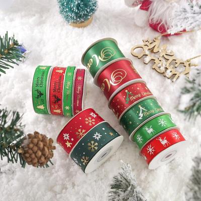 China Luster Sjzmm 2022 Ribbon Xmas Christmas Tree Decoration Gift Floral Wrapping Accessories DIY Decoration for sale