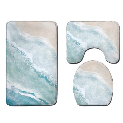 China Sustainable Pattern Multifunction Flannel Memory Foam Bath Printed Shower Mat for sale