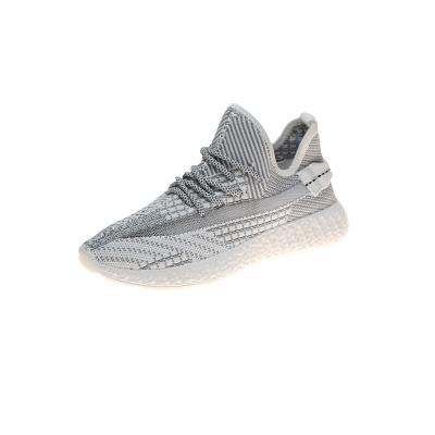 China Cushioning Reflective Cotton Fabric Yeezy Anti-skid Shoes Knitted Fashion Mesh Breathable Running Sneakers For Women for sale