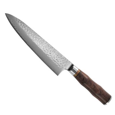 China Sustainable New Arrival 8 Inch Damascus Hammer Japanese Chef Knife vg10 Kitchen Knives Steel With Wood Handle for sale