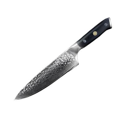 China 8 Inch Chef Knife With Damascus Steel Group Of Ten Handle Knife Sharpener Viable High Quality Steel Kitchen Knife for sale